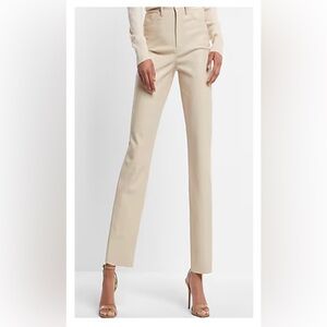 Super High Waisted Faux Leather Modern Straight Pant